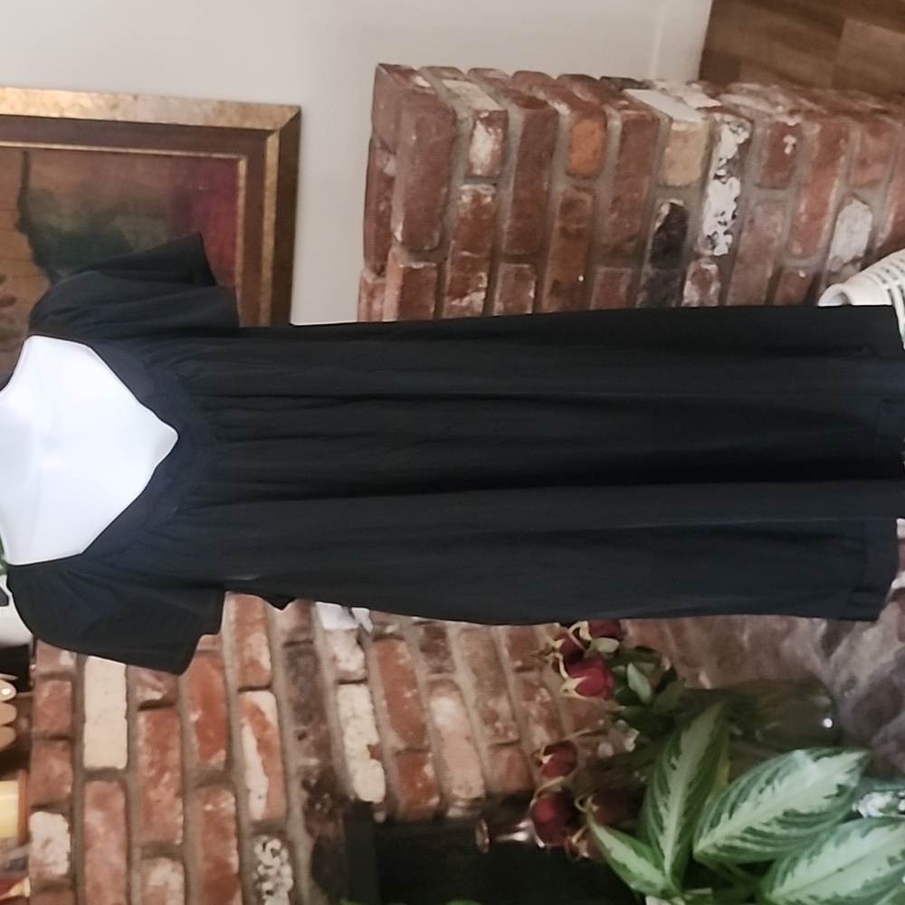 Black Peasant Chemise Dress Flowy Boho Cottagecore Witchy Aesthetic